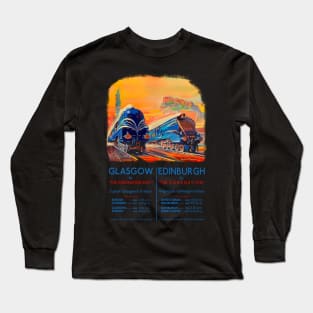 Classic Steam Train Poster coronation Scot Long Sleeve T-Shirt